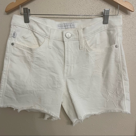 White Embossed Star Jean Shorts | Poshmark